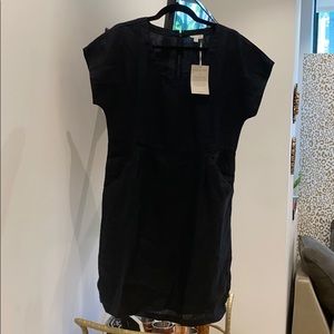 Short Sleeved Black Linen Garnet Hill Dress